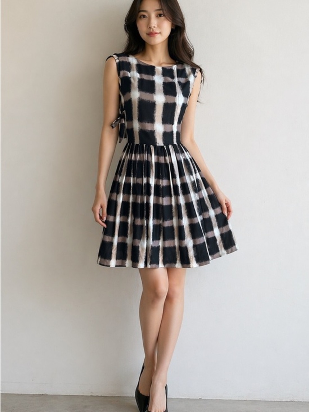 Marc By Marc Jacobs Checkered Print Fit And Flare Dress Size 0